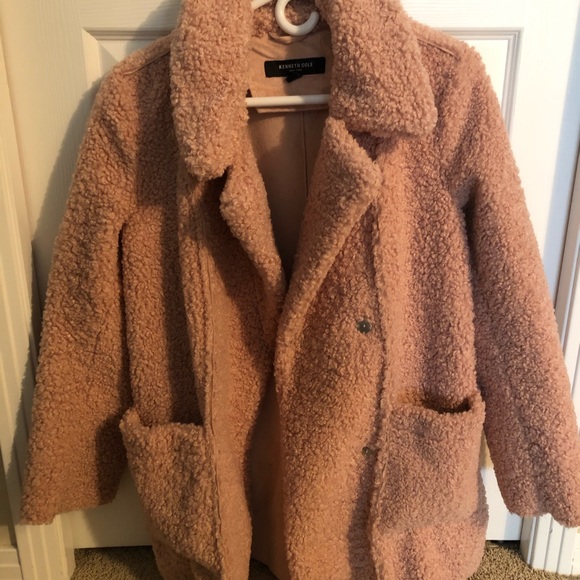 KENNETH COLE Faux Fur Shearling Coat - Picture 8 of 9